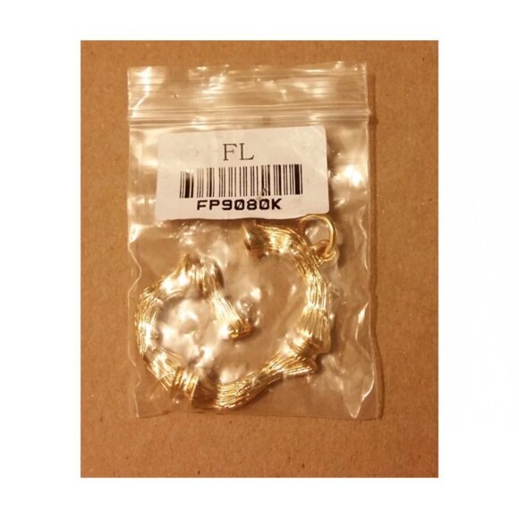 New Focalook Big Initial Letter G Gold Plated Bamboo Texture Pendant GIFTABLE. - Picture 2 of 4